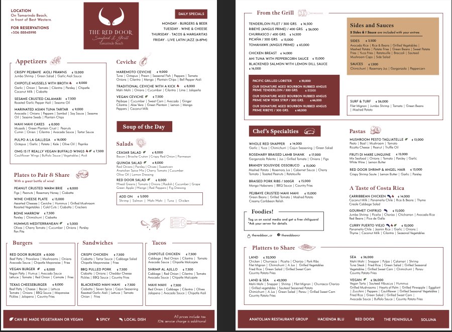 dinner menu thumbnail